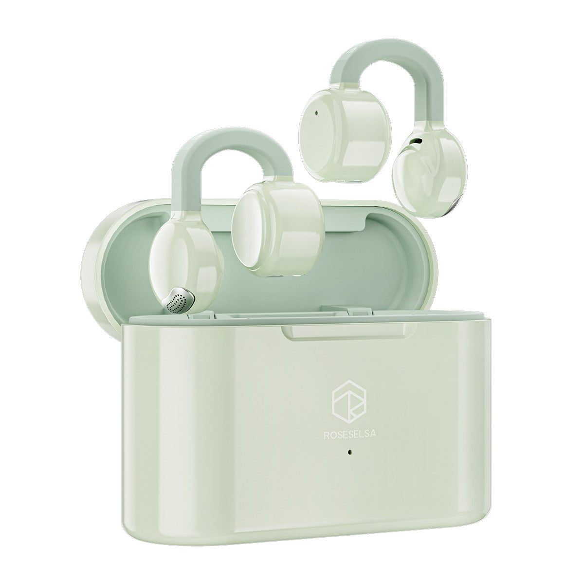 ROSESELSA OpenFree Ear Clip True Bluetooth Wireless Open Ear Earbuds Headphones Lightweight Comfort Fit Sports Running Earbuds