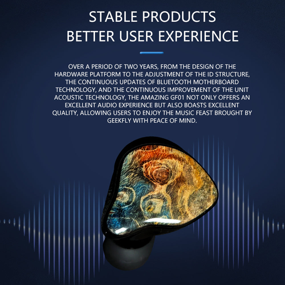 GEEKFLY Amazing GF01 TWS IEMs HIFI Bluetooth Wireless In-ear Earphones QCC3091 Gaming Monitor Headphone with Audio DAC AMP