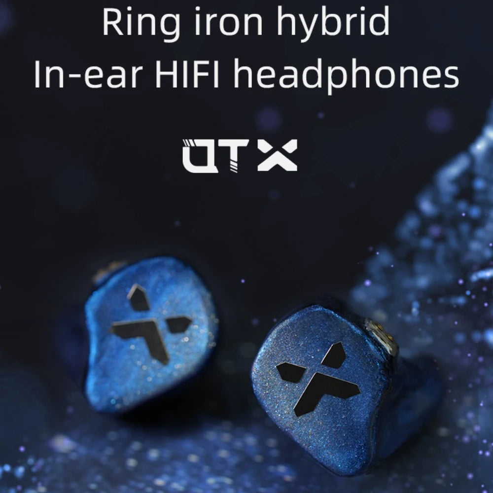 ROSESELSA QTX Value 1DD+6BA IEMs Wired HiFi In-Ear Earphones Monitor Earbuds for Audiophile 2 pin Detachable Cable
