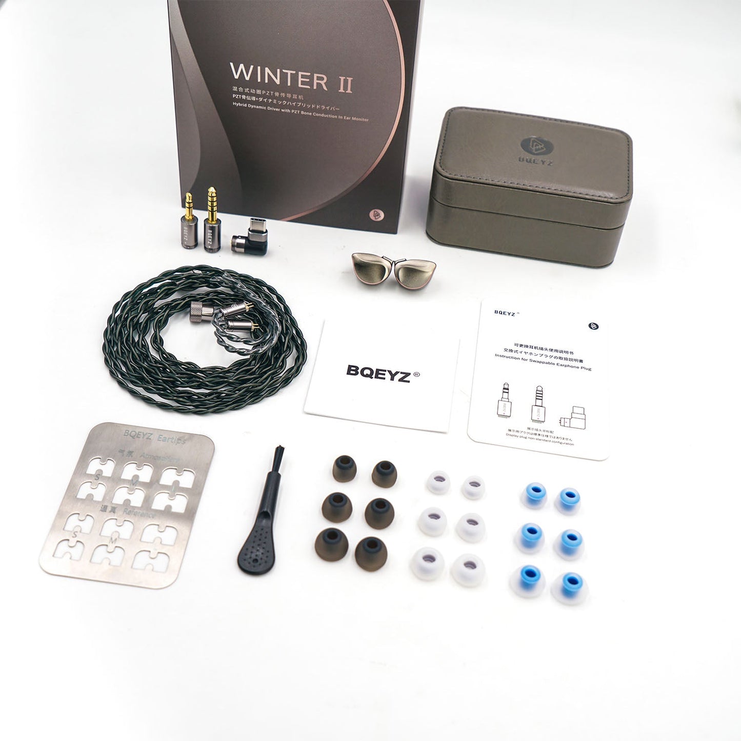 BQEYZ WINTER 2 Bone Conduction IEM HiFi in - ear Wired Earphone Gaming Earbud Monitor Headphones with Copper 3in1 Cable - HIFICHOI