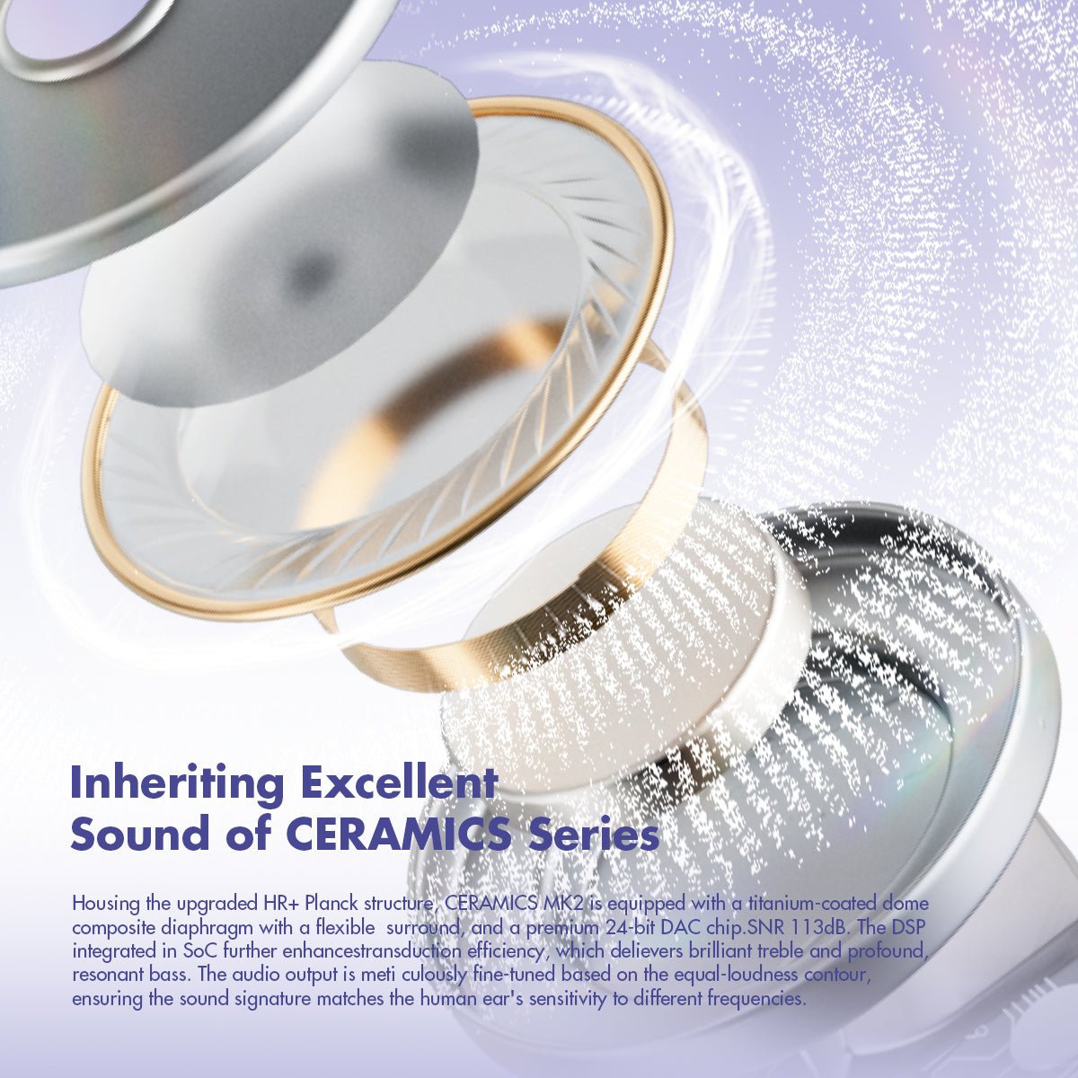 ROSESELSA CERAMICS MK2 TWS True Wireless Noise - Cancelling Bluetooth Earbuds High - res LADC AAC SBC HD Calls DSP in - ear Earphones - HIFICHOI