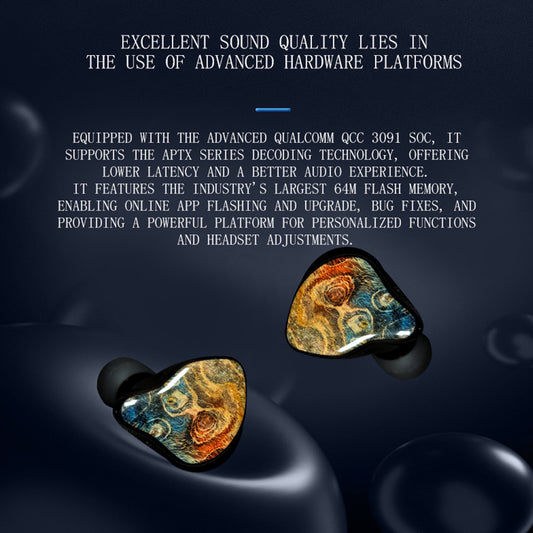 GEEKFLY Amazing GF01 TWS IEMs HIFI Bluetooth Wireless In-ear Earphones QCC3091 Gaming Monitor Headphone with Audio DAC AMP