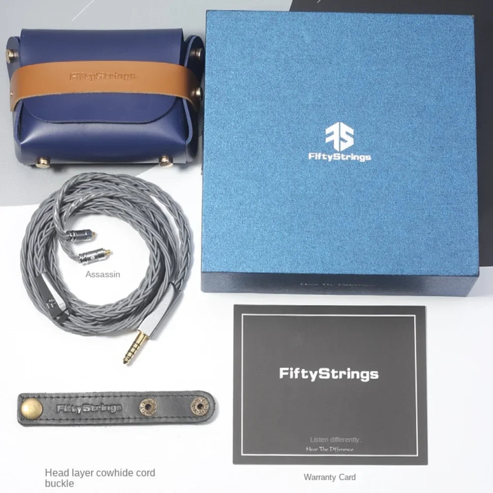 FiftyStrings Assassin Headphone Upgrade Balanced Cable Wanlong Upocc Copper-Silver Hybrid 8 Core 26awg Strand Cable Case Airpod 