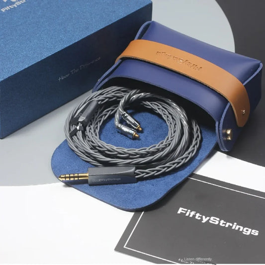 FiftyStrings Assassin Headphone Upgrade Balanced Cable Wanlong Upocc Copper-Silver Hybrid 8 Core 26awg Strand Cable Case Airpod 