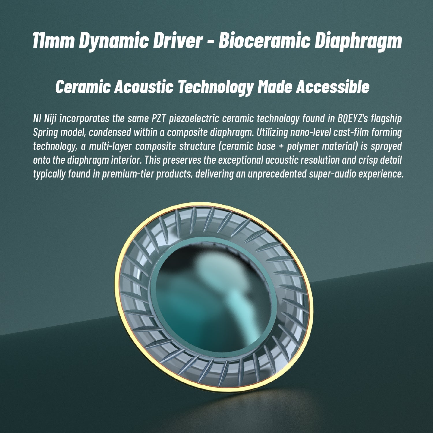 BQEYZ NI HiFi Gaming Wired In - Ear Earphone Dynamic Driver Earbuds with Bio ceramic Diaphragm Interchangeable Plugs 3.5+4.4mm - HIFICHOI