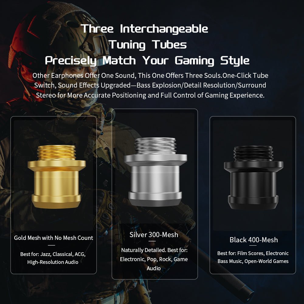 CVJ Shadow Blade HIFI in - ear Wired Earphones Dynamic Driver + Vibration Unit with Tuning Tubes HD MIC Vibration Music Gaming IEM - HIFICHOI