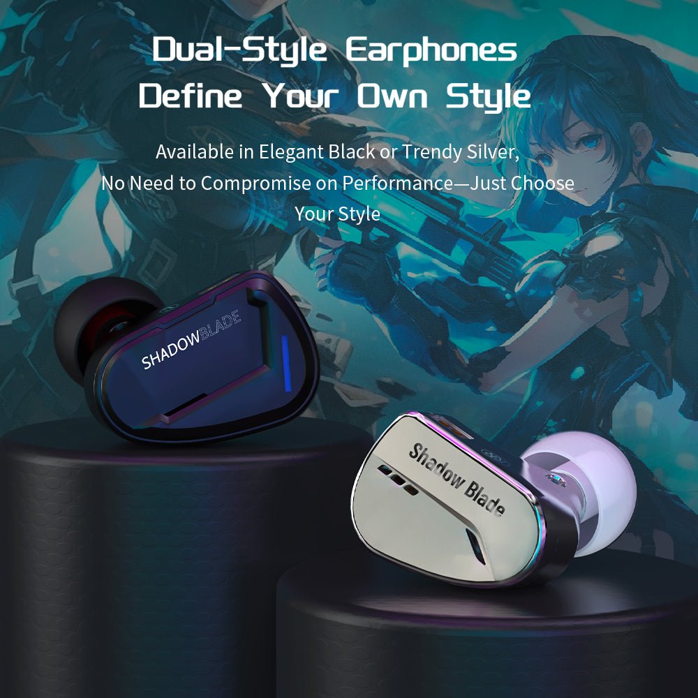 CVJ Shadow Blade HIFI in - ear Wired Earphones Dynamic Driver + Vibration Unit with Tuning Tubes HD MIC Vibration Music Gaming IEM - HIFICHOI