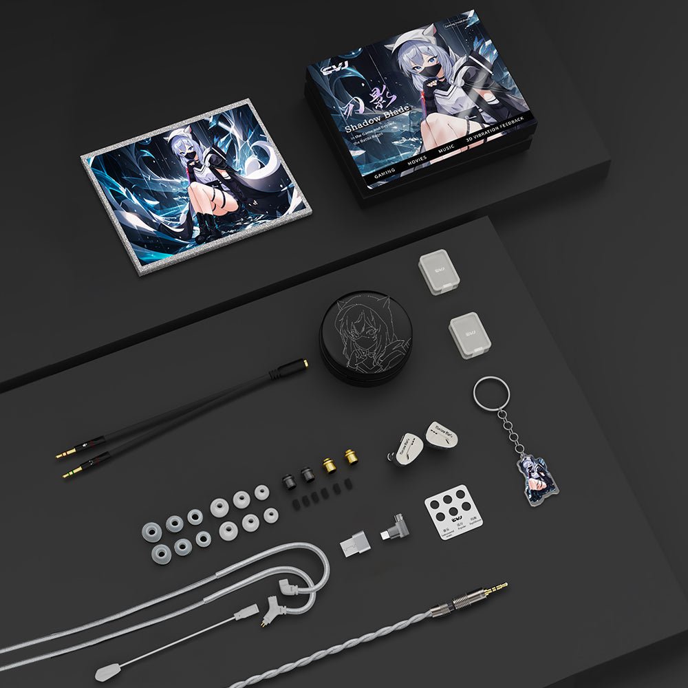 CVJ Shadow Blade HIFI in - ear Wired Earphones Dynamic Driver + Vibration Unit with Tuning Tubes HD MIC Vibration Music Gaming IEM - HIFICHOI