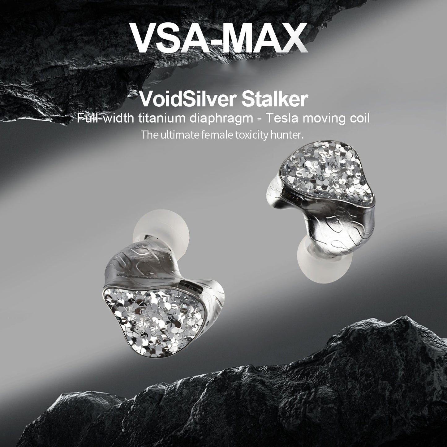 EarAcoustic Audio VSA MAX IEMs Full-width Titanium Diaphragm Tesla Dynamic Wired HIFI in-ear Earphone VoidSilver Stalker Monitor