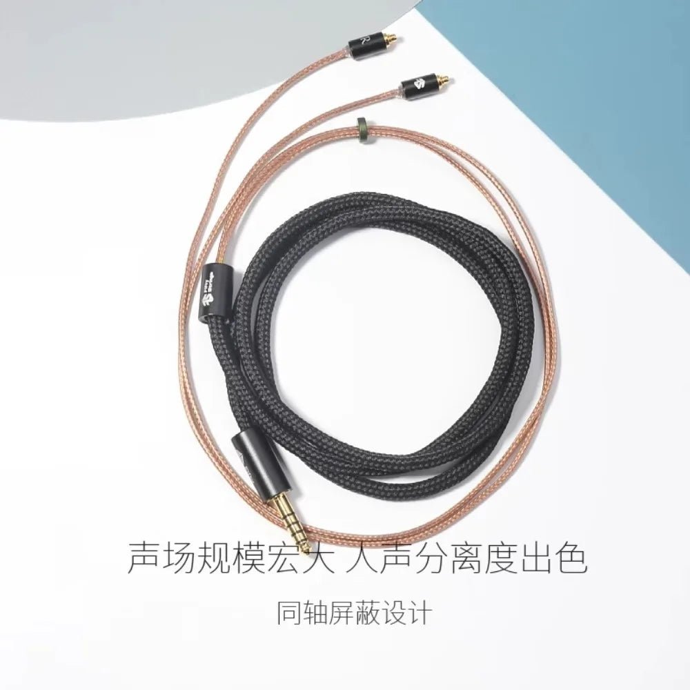 FiftyStrings DaVinci Headphones Upgrade Cable 21awg Taiwan 7N Single Crystal Copper OCC Coaxial Shield - HIFICHOI