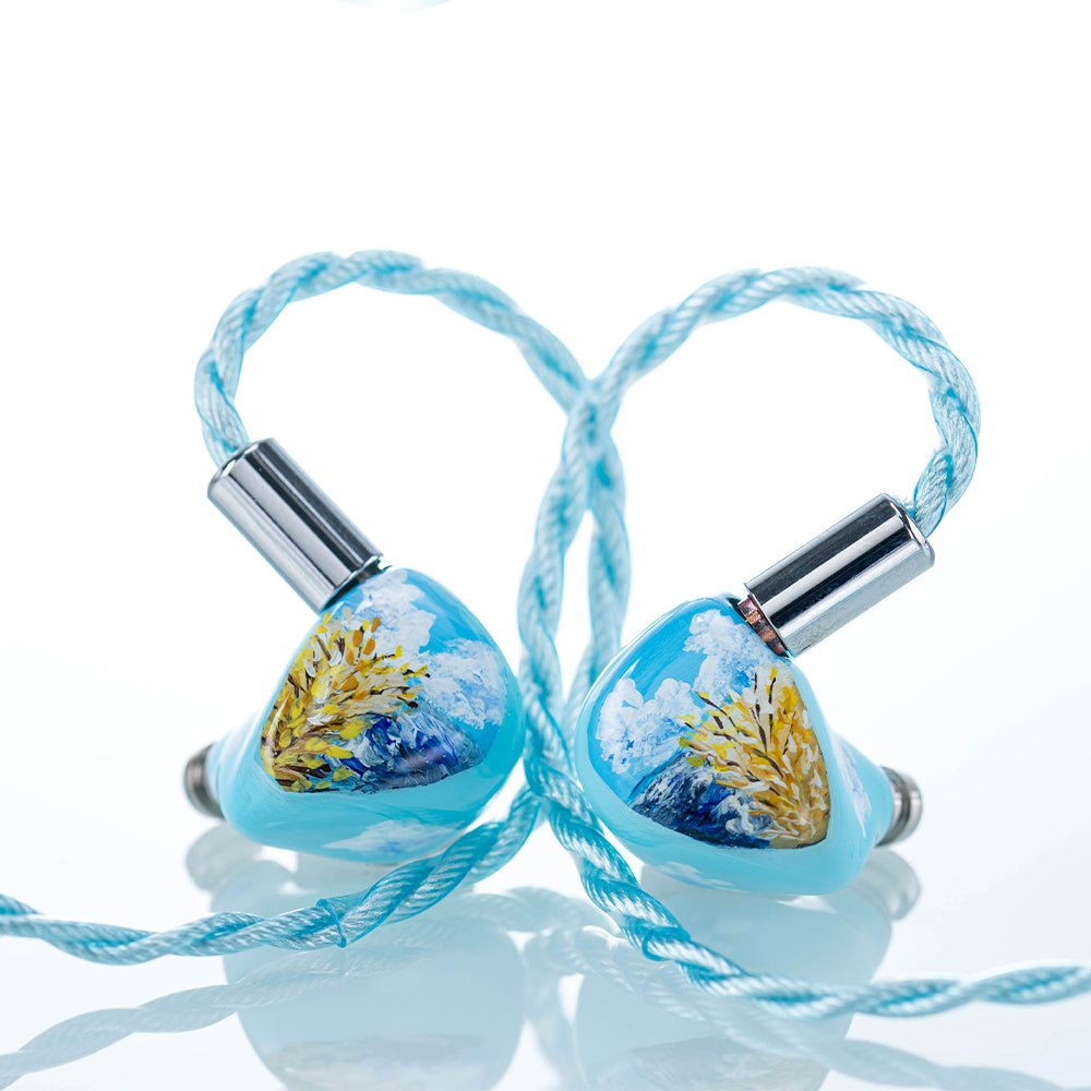 QoA Cloud Scape DD + Planar Hybrid Driver IEMs In - ear HIFI Wired Earphone with 6N Monocrystalline Silver - Plated Copper Cable - HIFICHOI