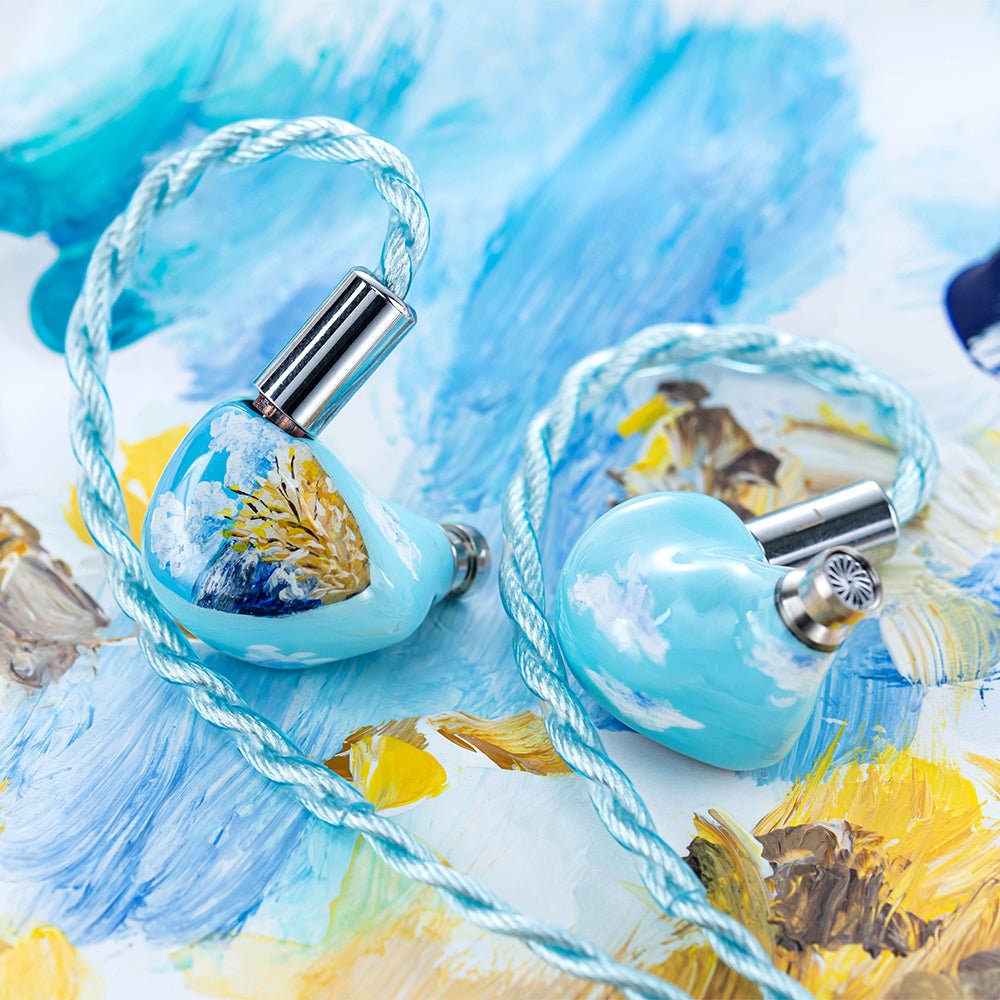 QoA Cloud Scape DD + Planar Hybrid Driver IEMs In - ear HIFI Wired Earphone with 6N Monocrystalline Silver - Plated Copper Cable - HIFICHOI