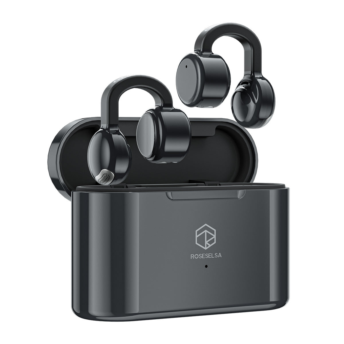ROSESELSA OpenFree Ear Clip True Bluetooth Wireless Open Ear Earbuds Headphones Lightweight Comfort Fit Sports Running Earbuds - HIFICHOI