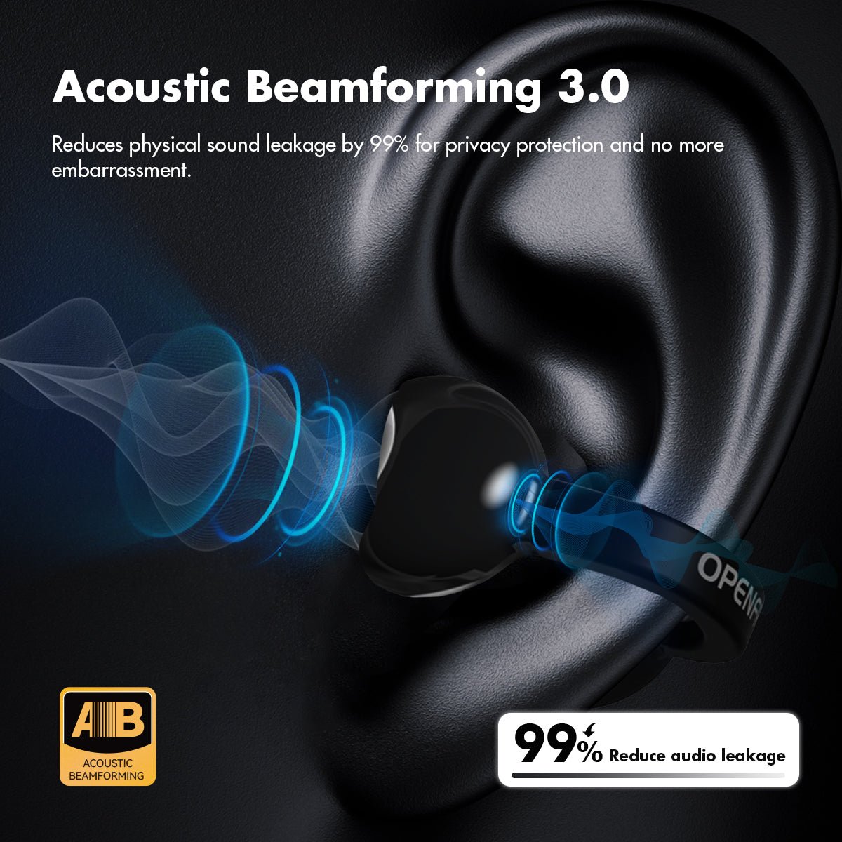 ROSESELSA OpenFree Ear Clip True Bluetooth Wireless Open Ear Earbuds Headphones Lightweight Comfort Fit Sports Running Earbuds - HIFICHOI