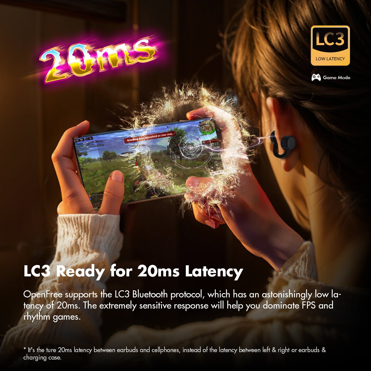 ROSESELSA OpenFree Ear Clip True Bluetooth Wireless Open Ear Earbuds Headphones Lightweight Comfort Fit Sports Running Earbuds - HIFICHOI